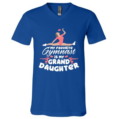 Favorite Gymnast Granddaughter Gymnastics Grandma Cute Gift V-Neck T-Shirt