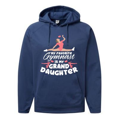 Favorite Gymnast Granddaughter Gymnastics Grandma Cute Gift Performance Fleece Hoodie