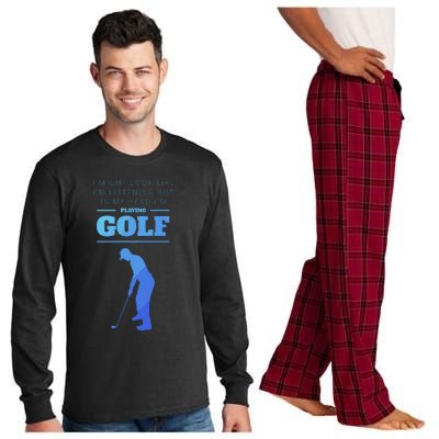 Funny Golf Gift In My Head Im Playing Golf Long Sleeve Pajama Set