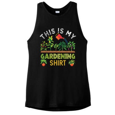 Funny Gardener Gift Plants Lover This Is My Gardening Ladies PosiCharge Tri-Blend Wicking Tank