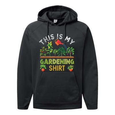 Funny Gardener Gift Plants Lover This Is My Gardening Performance Fleece Hoodie