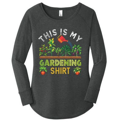 Funny Gardener Gift Plants Lover This Is My Gardening Women's Perfect Tri Tunic Long Sleeve Shirt