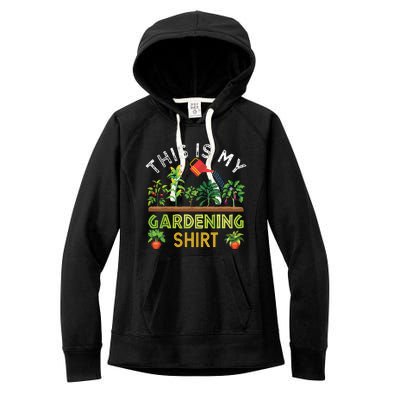 Funny Gardener Gift Plants Lover This Is My Gardening Women's Fleece Hoodie