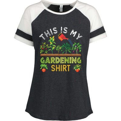 Funny Gardener Gift Plants Lover This Is My Gardening Enza Ladies Jersey Colorblock Tee