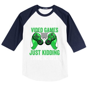 Funny Gaming Gamer A Day Without Video Games Christmas Funny Gift Baseball Sleeve Shirt