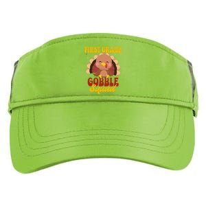 First Grade Gobble Squad Cute Turkey Thanksgiving Teacher Funny Gift Adult Drive Performance Visor