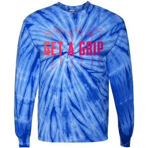 Funny Golfer Golfing Golf Get A Grip Golf Gift Tie-Dye Long Sleeve Shirt