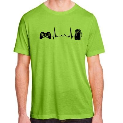 Funny Gamer Gift Heartbeat Ekg Gaming Nerd Video Games Cute Gift Adult ChromaSoft Performance T-Shirt