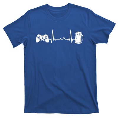 Funny Gamer Gift Heartbeat Ekg Gaming Nerd Video Games Cute Gift T-Shirt