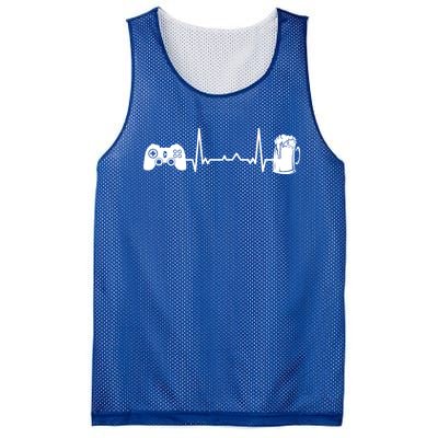 Funny Gamer Gift Heartbeat Ekg Gaming Nerd Video Games Cute Gift Mesh Reversible Basketball Jersey Tank