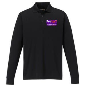 FedUp Give God Control Psalm 3419 Christian Bible & Jesus Performance Long Sleeve Polo