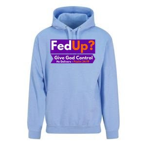 FedUp Give God Control Psalm 3419 Christian Bible & Jesus Unisex Surf Hoodie