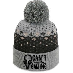 Funny Gamer Gaming Retro Headset Can't Hear You I'm Gaming Meaningful Gift The Baniff Cuffed Pom Beanie