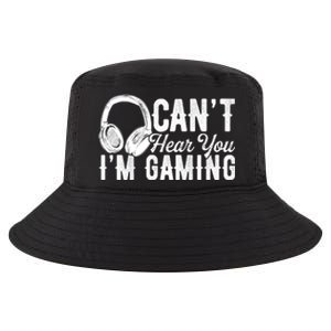 Funny Gamer Gaming Retro Headset Can't Hear You I'm Gaming Meaningful Gift Cool Comfort Performance Bucket Hat