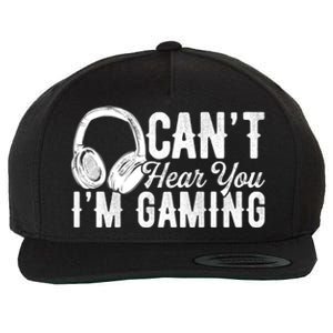 Funny Gamer Gaming Retro Headset Can't Hear You I'm Gaming Meaningful Gift Wool Snapback Cap