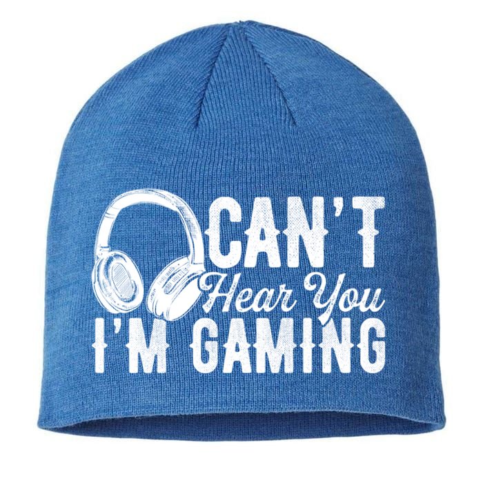 Funny Gamer Gaming Retro Headset Can't Hear You I'm Gaming Meaningful Gift Sustainable Beanie