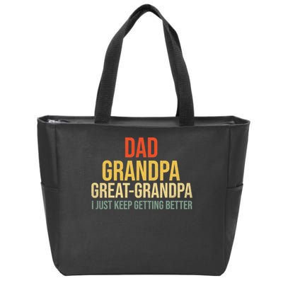 Funny Great Grandpa For Fathers Day Zip Tote Bag