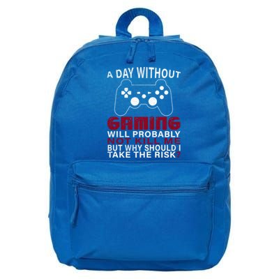 Funny Gaming Gift With Saying A Day Without Gaming Gamer Gift 16 in Basic Backpack