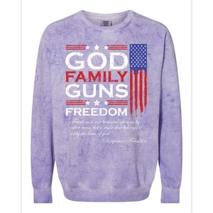 Family God Guns And Freedom Christian Maga 2020 Trump Gift Colorblast Crewneck Sweatshirt