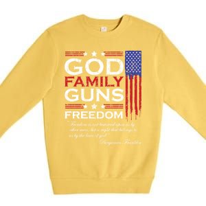 Family God Guns And Freedom Christian Maga 2020 Trump Gift Premium Crewneck Sweatshirt