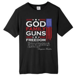 Family God Guns And Freedom Christian Maga 2020 Trump Gift Tall Fusion ChromaSoft Performance T-Shirt