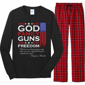 Family God Guns And Freedom Christian Maga 2020 Trump Gift Long Sleeve Pajama Set