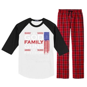 Family God Guns And Freedom Christian Maga 2020 Trump Gift Raglan Sleeve Pajama Set