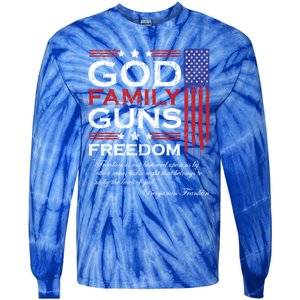 Family God Guns And Freedom Christian Maga 2020 Trump Gift Tie-Dye Long Sleeve Shirt