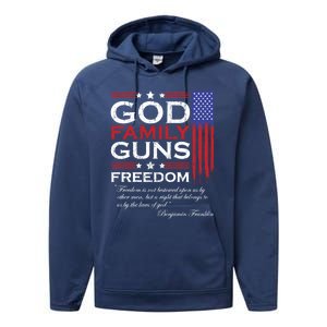 Family God Guns And Freedom Christian Maga 2020 Trump Gift Performance Fleece Hoodie