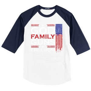 Family God Guns And Freedom Christian Maga 2020 Trump Gift Baseball Sleeve Shirt