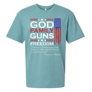 Family God Guns And Freedom Christian Maga 2020 Trump Gift Sueded Cloud Jersey T-Shirt