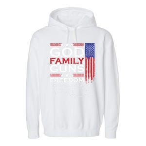 Family God Guns And Freedom Christian Maga 2020 Trump Gift Garment-Dyed Fleece Hoodie