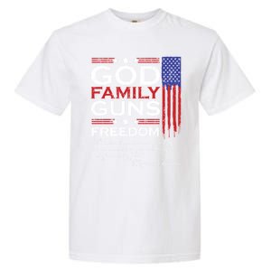 Family God Guns And Freedom Christian Maga 2020 Trump Gift Garment-Dyed Heavyweight T-Shirt