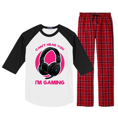 Funny Gamer Gift Headset Can't Hear You I'm Gaming Funny Gift Cute Gift Raglan Sleeve Pajama Set