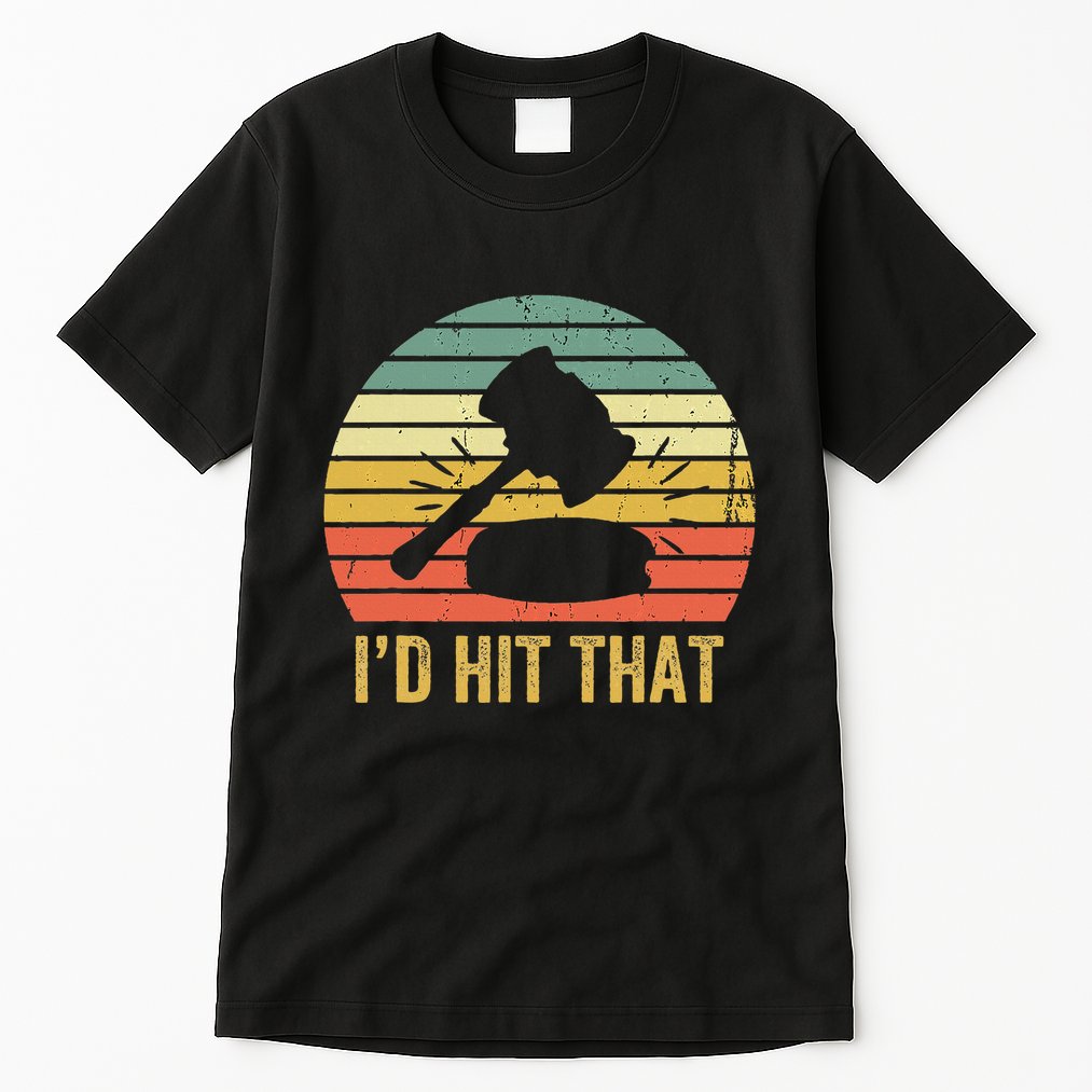 Funny Gavel Gift For Courtroom Judge Vintage Law Retro Tall T-Shirt