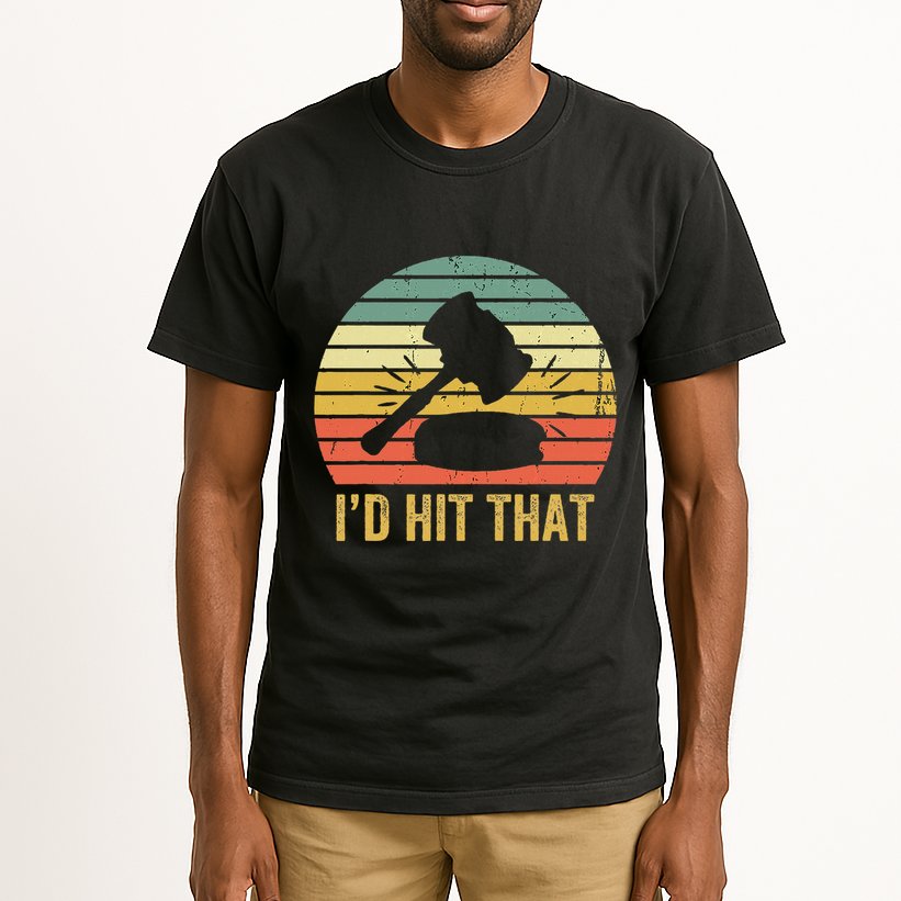 Funny Gavel Gift For Courtroom Judge Vintage Law Retro Tall T-Shirt