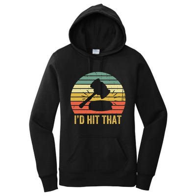 Funny Gavel Gift For Courtroom Judge Vintage Law Retro Women's Pullover Hoodie