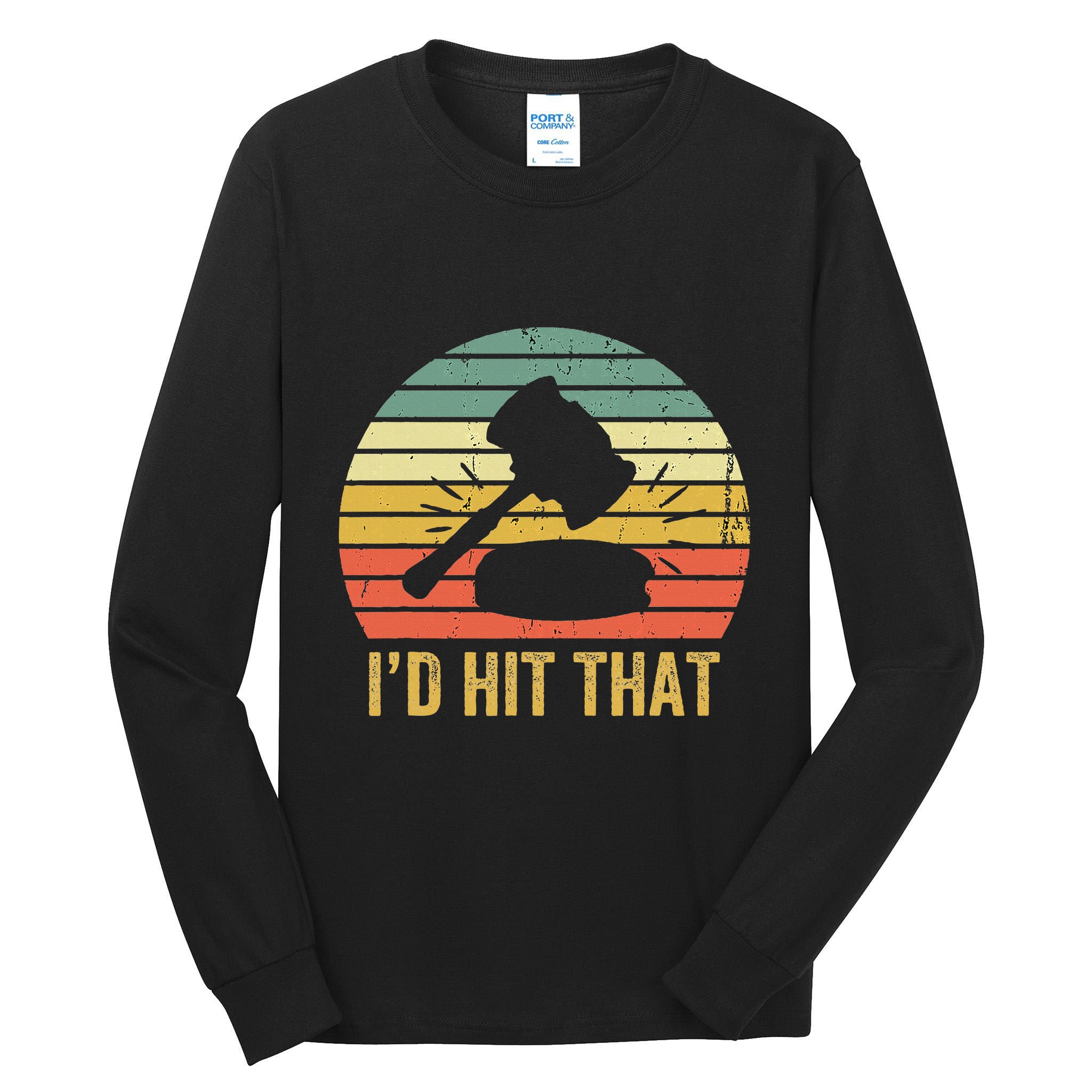 Funny Gavel Gift For Courtroom Judge Vintage Law Retro Tall Long Sleeve T-Shirt