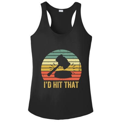 Funny Gavel Gift For Courtroom Judge Vintage Law Retro Ladies PosiCharge Competitor Racerback Tank
