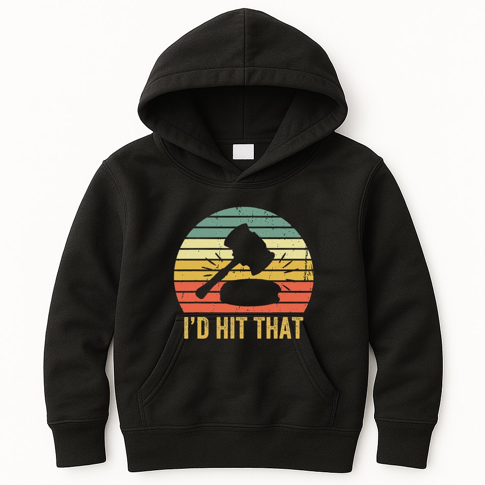 Funny Gavel Gift For Courtroom Judge Vintage Law Retro Kids Hoodie