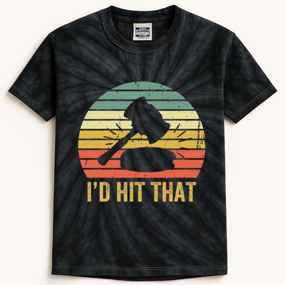 Funny Gavel Gift For Courtroom Judge Vintage Law Retro Kids Tie-Dye T-Shirt