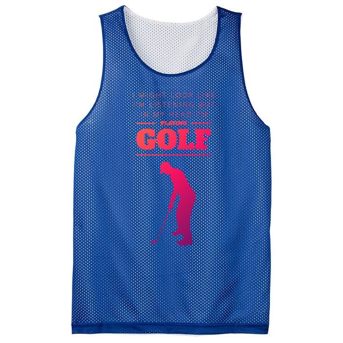 Funny Golf Gift In My Head IM Playing Golf Mesh Reversible Basketball Jersey Tank