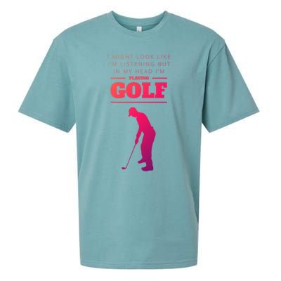 Funny Golf Gift In My Head IM Playing Golf Sueded Cloud Jersey T-Shirt