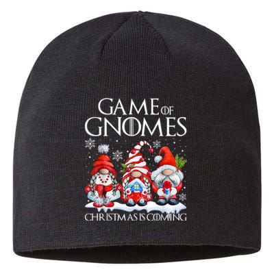 Funny Game Gnomes Christmas Is Coming Xmas Pajama Sustainable Beanie