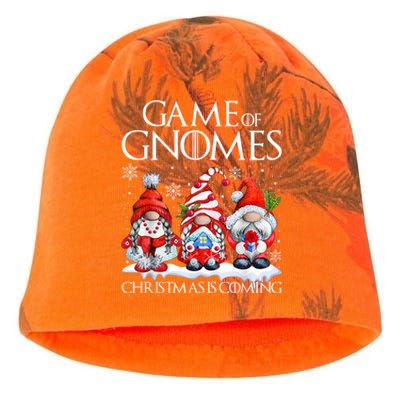 Funny Game Gnomes Christmas Is Coming Xmas Pajama Kati - Camo Knit Beanie