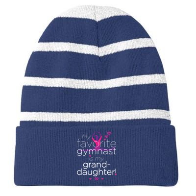 Favorite Gymnast Grandma For Women Gymnastics Grandma Striped Beanie with Solid Band