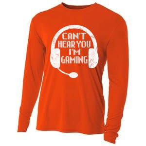 Funny Gamer Gift Headset Can't Hear You I'm Gaming Gift Cooling Performance Long Sleeve Crew