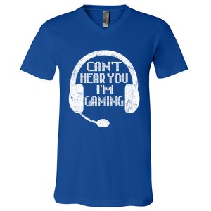 Funny Gamer Gift Headset Can't Hear You I'm Gaming Gift V-Neck T-Shirt