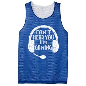 Funny Gamer Gift Headset Can't Hear You I'm Gaming Gift Mesh Reversible Basketball Jersey Tank