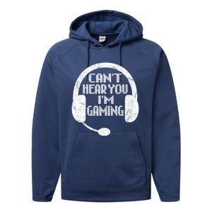 Funny Gamer Gift Headset Can't Hear You I'm Gaming Gift Performance Fleece Hoodie